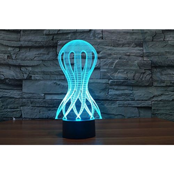 3D Havsmaneter Fjärrkontroll 16 Färger Nattlampor Illusion Akryl LED Bord Sängbordlampa Barn Sovrum Skrivbordsdekoration Födelsedagspresenter Leksak
