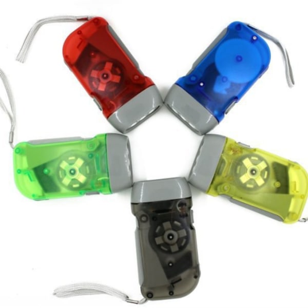 Genomskinlig handvev ficklampa, 5-pack Squeeze Clockwork Ficklampor för barn och vuxna, inga batterier krävs