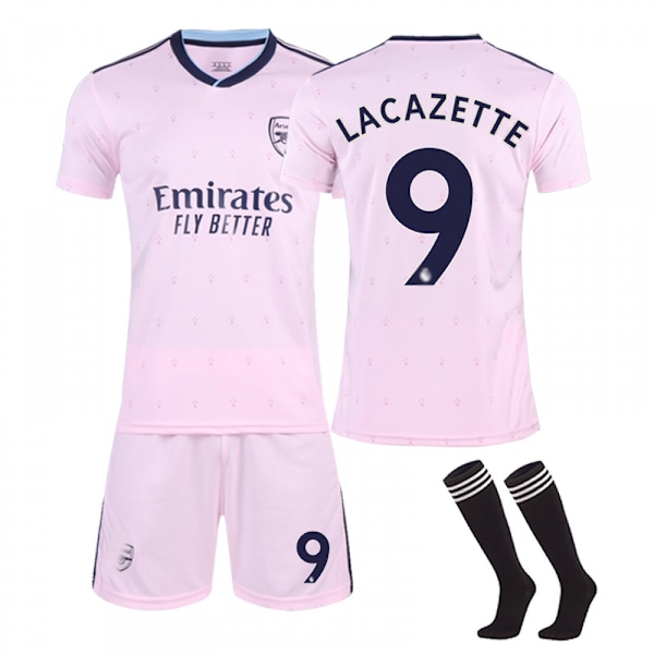 22-23 Arsenal 2 vieraspaita setti lapsille aikuisille jalkapallo jalkapallopaita Trainin paita puku No.9 LACAZETTE 26