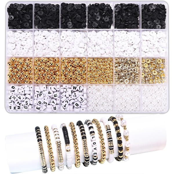 Armbandssats vänskap guld pärlor lera pärlor smycken och armbandssats för tonårsflickor charm armbandssats med bokstavspärlsats för Multicolour2