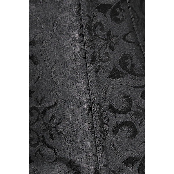 Kvinders 26 Stålbenet Bomuld Lang Overkrop Timeglas Kropsshaper Korset Satin Black 3XL