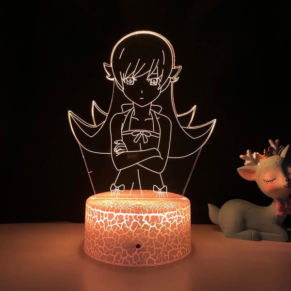 Anime Bakemonogatari LED Natlampe til Soveværelsesindretning Lys Fødselsdagsgave Bakemonogatari Værelse Skrivebord 3D Lampe