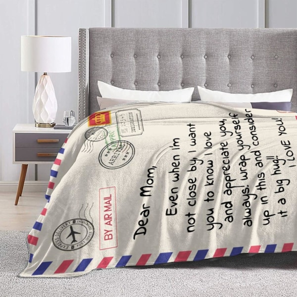 150*200CM Kære Mor Tæppe til Mors Dag, Super Bløde Flanell Kastetæpper til Jul Valentinsdag til Seng Sofa 150x200cm