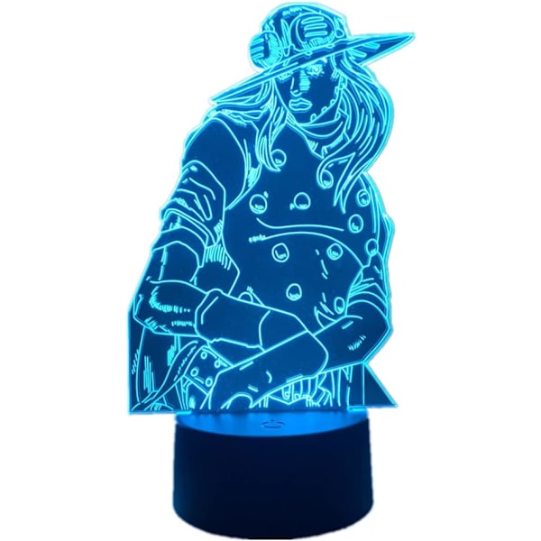7/16 Farver USB LED Lampe Manga Figur Gyro Zeppeli Anime 3D Lys Berøringsfjernbetjeningsskifte Akryl Illusion Natlys til Soveværelsesindretning