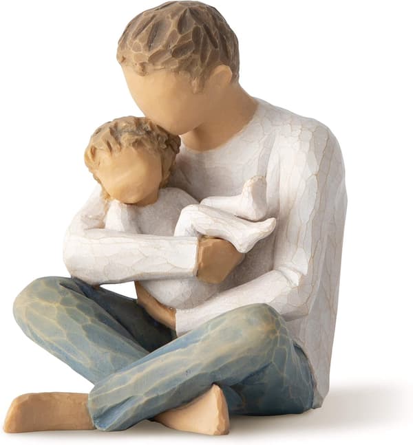 Fars dags present, Firar de kärleksfulla relationerna mellan förälder och barn, far och dotter, skulpterad handmålad figur