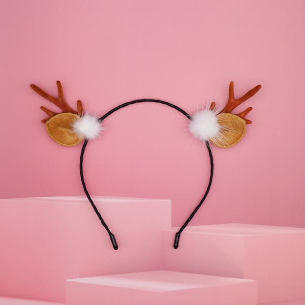 Julpannband Renhorn Pannband Älg Hjort Djurhorn Huvudbonader Halloween hårtillbehör för kvinnor och flickor