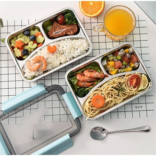 304 Rustfrit Stål Termisk Madkasse Med Ske Lækagesikker Bestik Til Børn Bento Box Termosbeholder Til Varm Mad