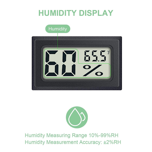 4-pak Mini Digitalt Termometer Hygrometer Indendørs Fugtighedsmåler Temperatur Fugtighedsmåler Måler med Fahrenheit (℉) til Humidorer, Drivhus, Gard