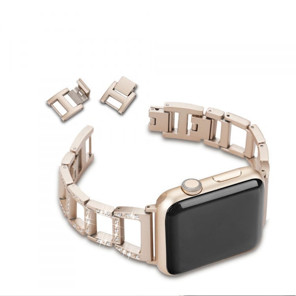 Bling-band for Apple Watch 42/44/45mm - Mote i rustfritt stål med diamanter til Apple Watch Series 8 7 6 5 4 3 2, 1