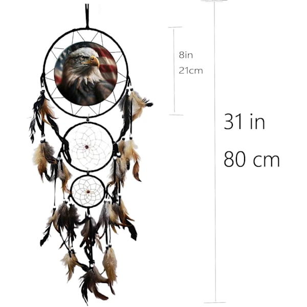 Wolf Eagle Drömfångare Väggdekor för Pojkar Barnrum Drömfångare Stor Drömfångare Vägghängande (DC10 3D Örn)