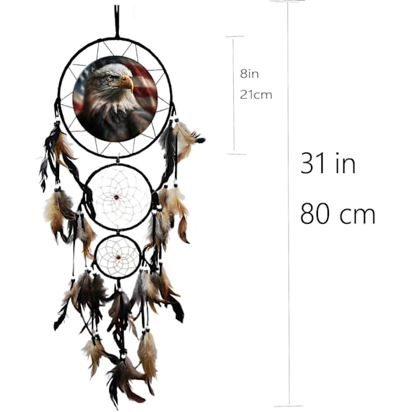 Wolf Eagle Drømmekatcher Væghæng til Drenge Børneværelse Drømmekatcher Stor Drømmekatchere Væghæng (DC10 3D Eagle)