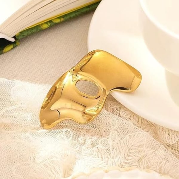 Mors Dag Presenter - Guldhjärta Brosch + Guld Fantom Mask Brosch Set.