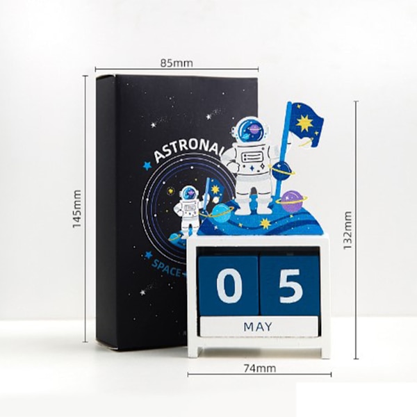 Puinen ikuinen kalenteri Countdown Kuukausi Päivämäärä Lohko Kuutiot Kalenteri Söpö Työpöydän Koristelu Type 1