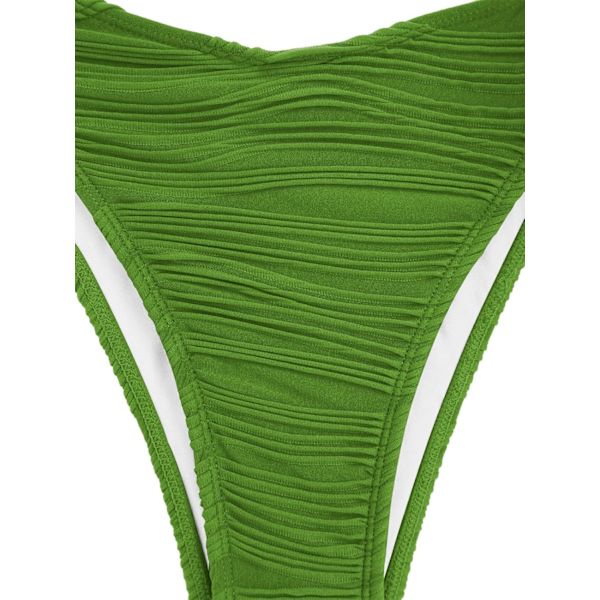 WJSMWomen 2-delad Bandeau-baddräkt Ribbad Spetsad Strapless Bandeau Bikini Set High Cut Baddräkter 1-light Green L