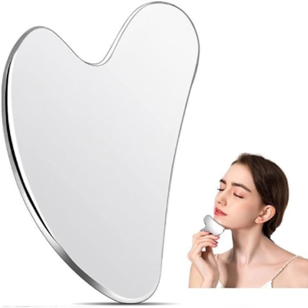 Äitienpäivälahjat - Ruostumattomasta teräksestä valmistetut Gua Sha -kasvotyökalut, Gua Sha kasvoille, Metallinen Gua Sha, Ihoa kiinteyttävä hieronta, Gua Sha -kauneustyökalu Bo:lle