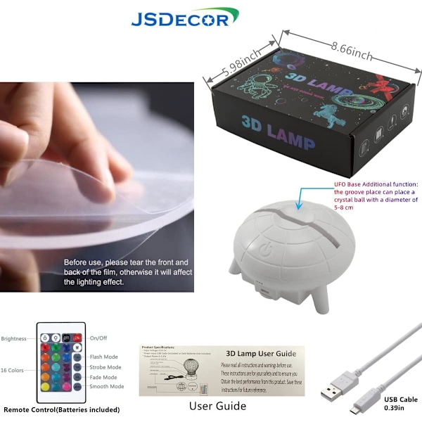 3D Optisk Illusion Bil Nattlampa, 3D Billampa 16 Färgvariationer, Smart Touch-knapp USB och Batteridrift, Fantastisk Kreativ Konstruerad Design