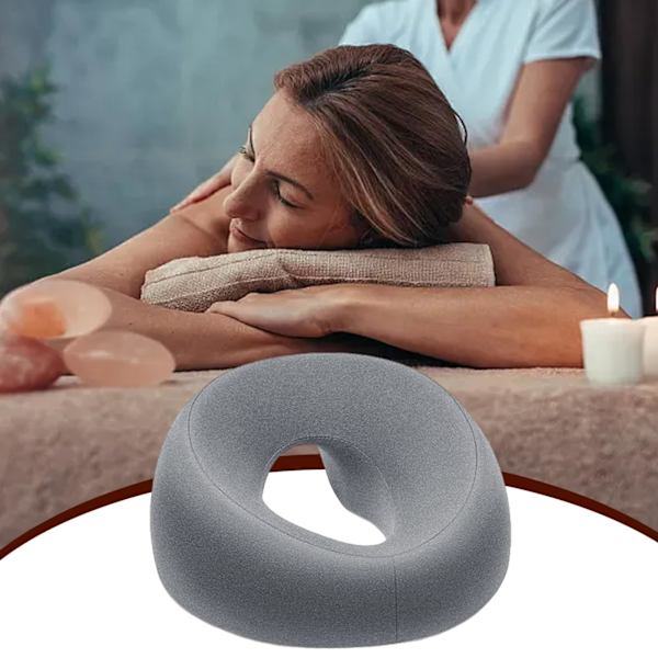 Massagepude med memoryskum-støtte, åndbart ansigts-nedad design til terapi, spa, søvn, flere farver Gray