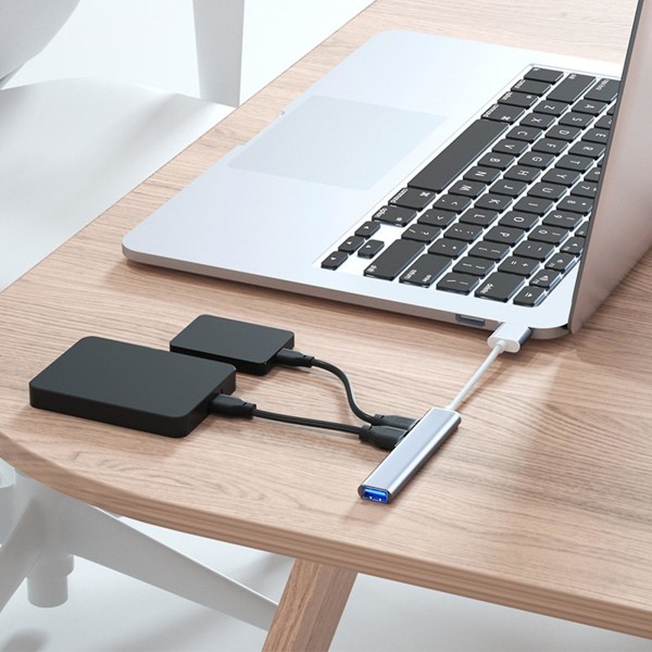 Mini USB-keskittimen laajennukset, 4 portin USB, USB-sovitinasema, ultraohut kannettava datakeskitin, USB-jakaja alumiini