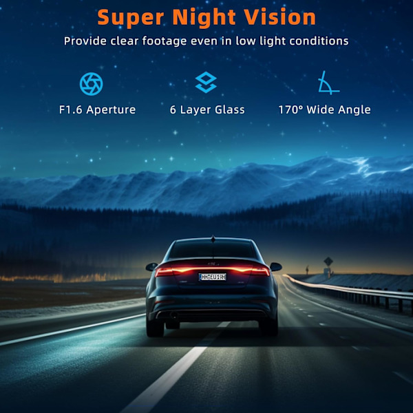 Dash Cam 4K WiFi Front Dash Camera for Cars, Car Camera Mini Dashcams with App, Dashboard Camera with 24H Parking Mode, Night Vision, Loop Recording