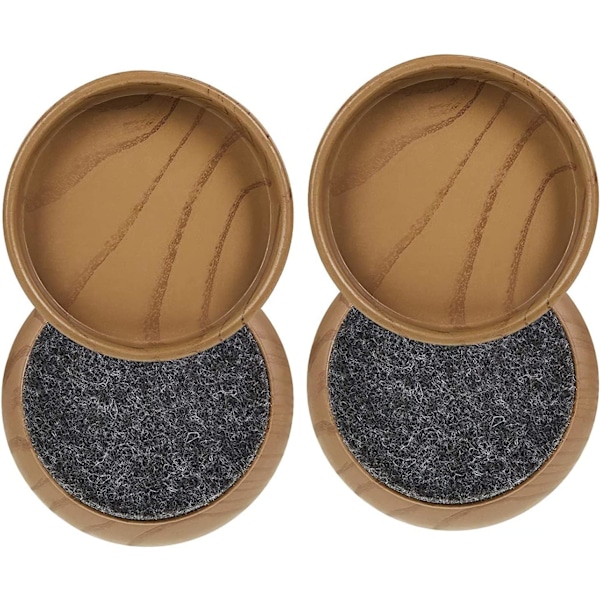 8 st Filtgolvunderlägg / Hjul - Skydda dina trälaminat-, trä-, kakel- och linoleumgolv från repor (Brun, 44mm) 45MM