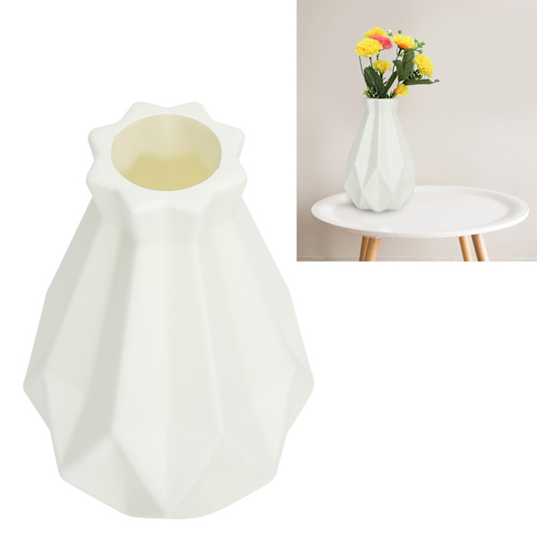 Blomvas Geometrisk Minimalistisk Stil Keramik Look Plast Vas för Vardagsrumsbord