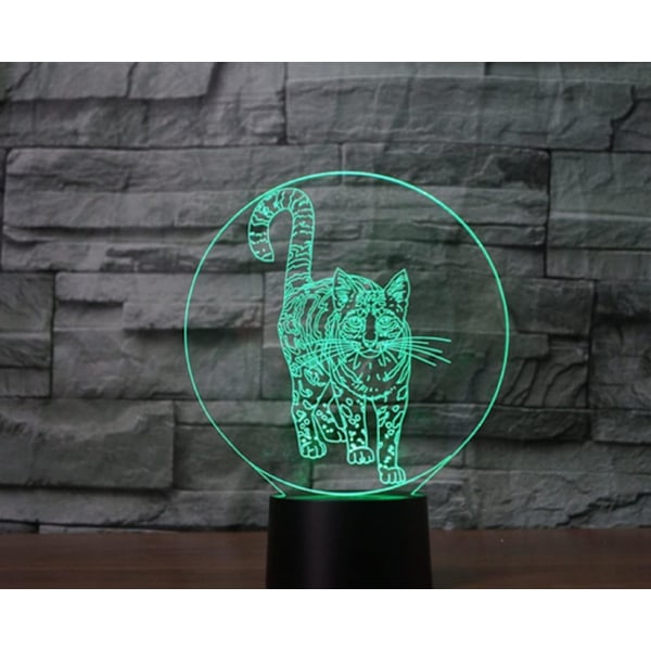 3D Kitty Fjärrkontroll 16 Färger Nattlampor Illusion Akryl LED Bord Sänglampa Barn Sovrum Skrivbords Dekoration Födelsedagspresenter Leksak för Barn