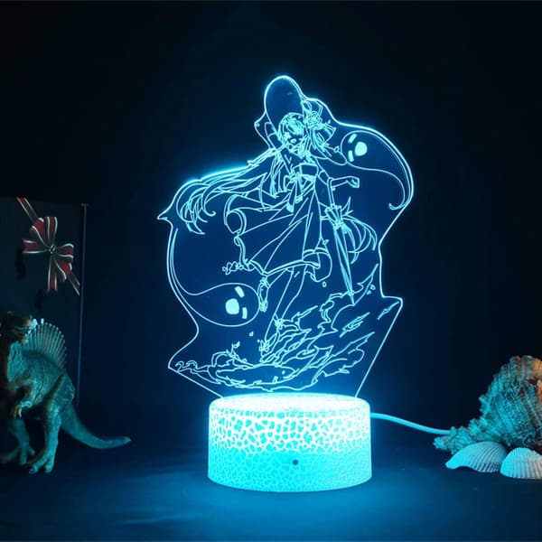Genshin Impact Figur LED Nattelys for Hjem LED Panel Lys Dekorasjon Soverom Gave til Venn