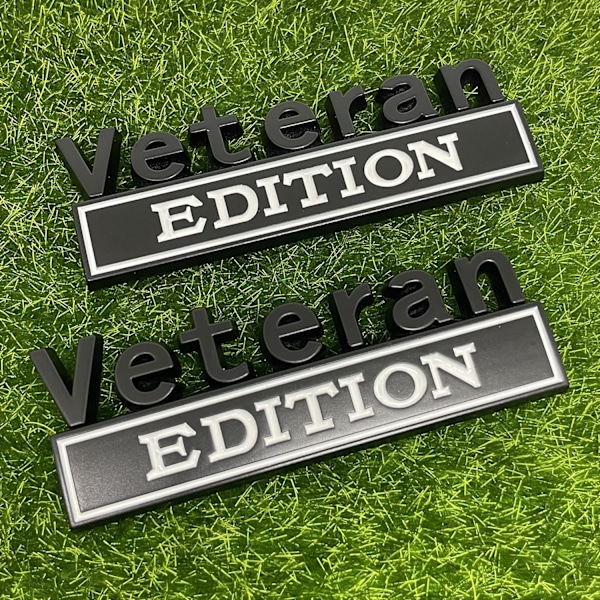 2Pack Veteran Edition Auton Tarra Embleemi 3D Kirjaimet Merkki Ulkopuoli Auton Kuorma-auton Tarrat, Hauskat Kirjaimet Tarrat Sopivat Ajoneuvoon, Kuorma-autoon, SUV:hen, Oven Koristeluun
