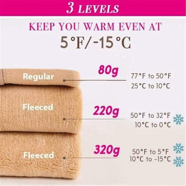 Teko-läpinäkyvät lämpimät fleece-sukkahousut, naisten lämpimät fleecevuoratut sukkahousut - Talviset, 220g