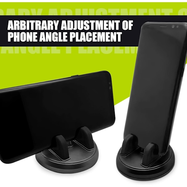 1 stk. Bilinstrumentbræt Mobiltelefonholder, 360° Roterbar Mobiltelefonholder, Skridsikker Centerkonsol Desktop Navigationsholder Black