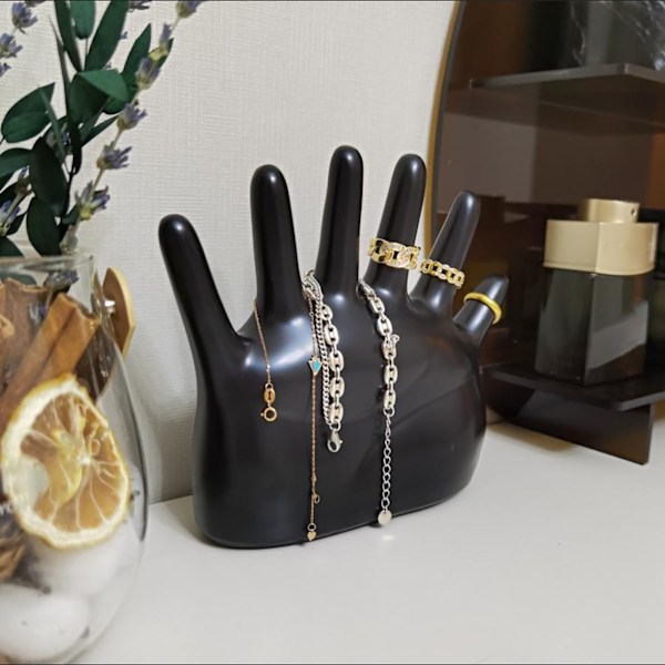 Ring Hand Holder All Round Display Fade Resistant Exquisite Hand Jewelry Display Stand för Armband Klockor Svart