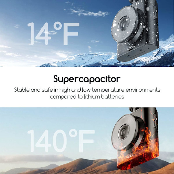 Mini Dash Cam, Dashkamera til biler FHD 1920x1080P, Dashcam Front med 2\" IPS-skærm, Bil Dashkamera indbygget nattesyn, vidvinkel, Supercapaci