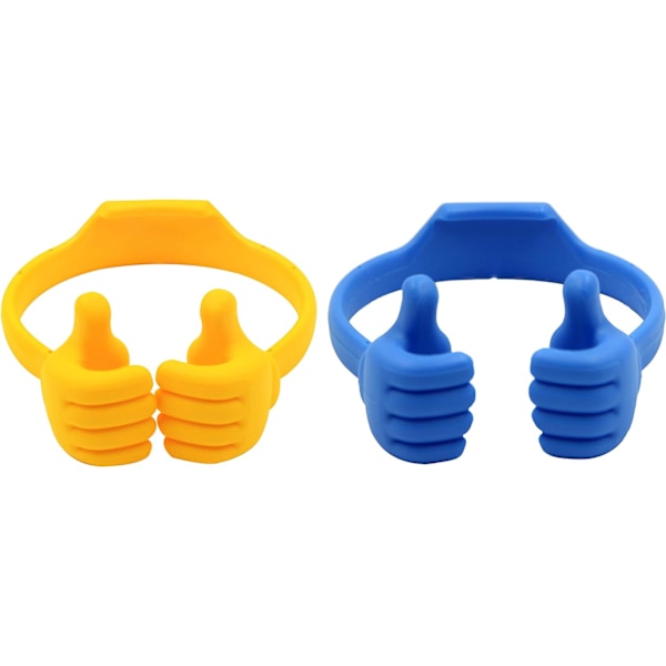 Thumbs Up 2-pakning nettbrettstativ, nettbrettstativholder for skrivebord, nettbrettstativ kompatibel med iPad-serien, Samsung Galaxy-faner Yellow, Blue