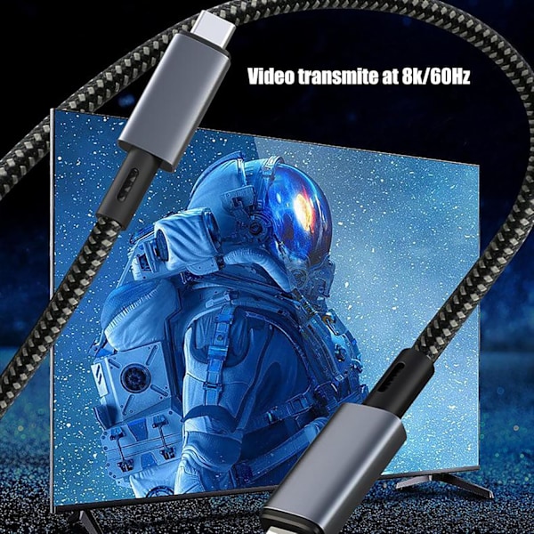 USB 4-kabel, Thunderbolt 4-kabel, USB-C til USB C-kabel 1 meter, 8K@60Hz-skjerm/40 Gbps dataoverføring/240 W PD-lading