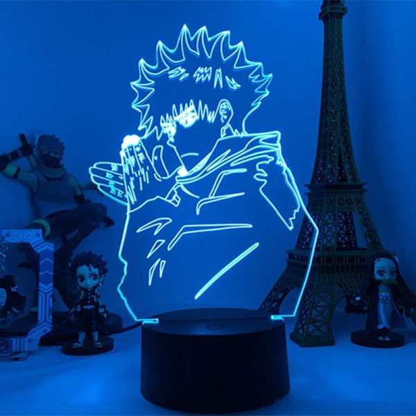 Anime Jujutsu Kaisen LED Natlampe Fushiguro Megumi Tegning 3D Lampe Dekoration Soveværelse Anime Elskere Fødselsdagsgave Dropshipping Lampe Led Natlys f
