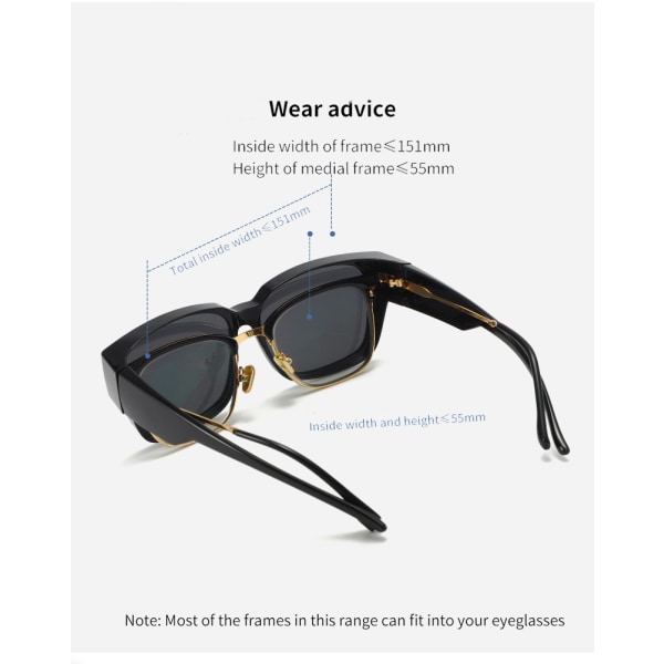 Ett par polariserade solglasögon för körning och fiske UV400-skydd (transparent ram mörkerseende film)