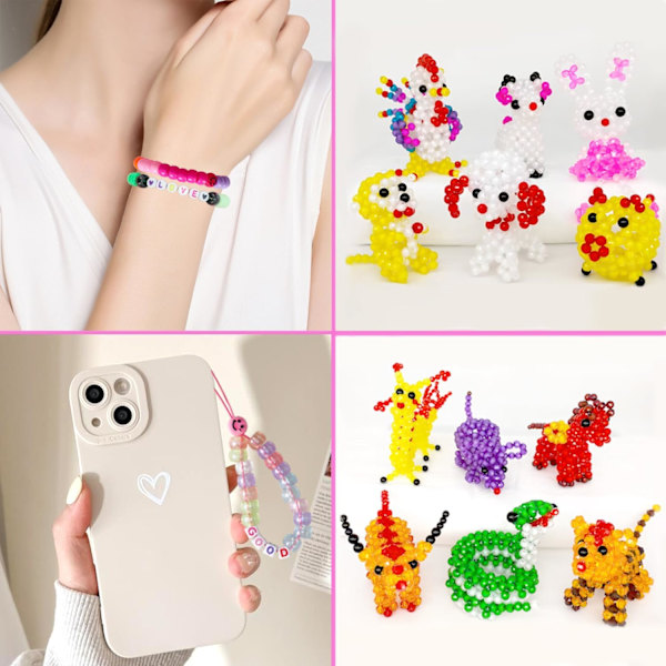 1000PCS Armbandssats, Vänskapssmyckeshalsband Armbandssats 24 Färger 9mm Pony Pärlor för Armbandssmyckespärlor, Bokstavspärla för Smycken Ma