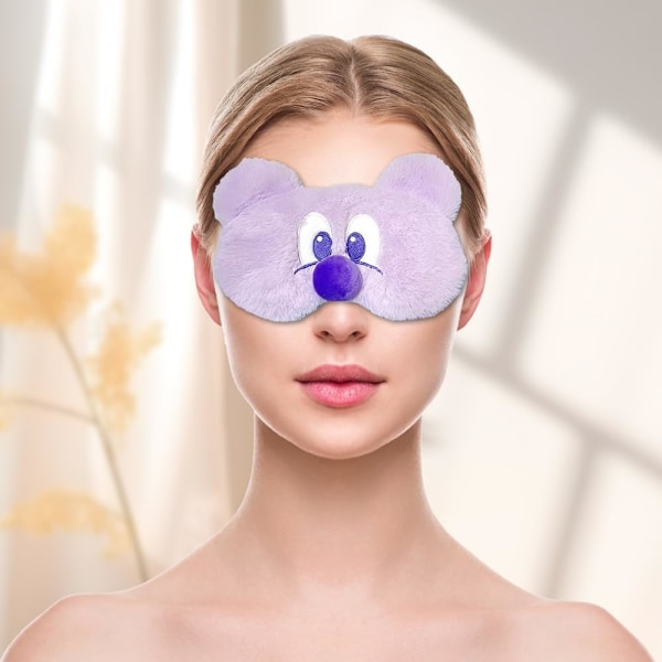 Sovmasker, Söt Plysch Sovmask Lätt Justerbar Ögonskugga Fuskpäls Mask Skydd för Kvinnor Män Barn Sömn Resa Tupplur,