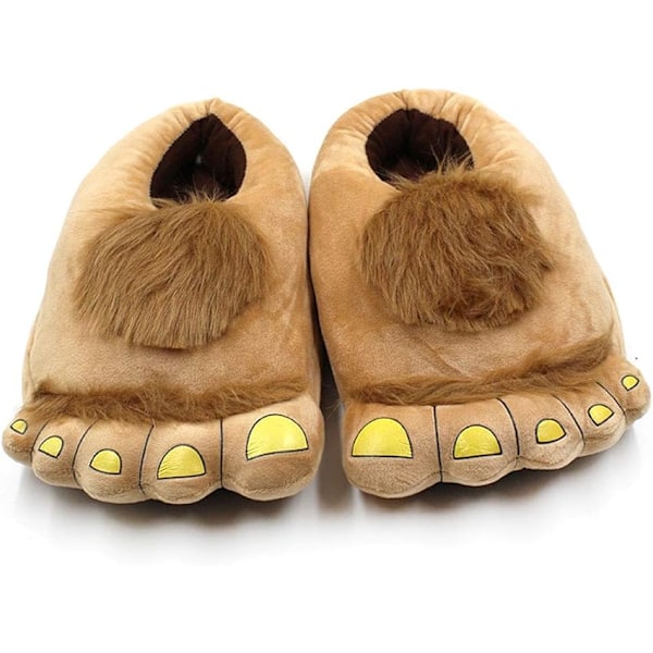 Herres Bigfoot Pels Monster Nyhedstøfler, Pels Monster Eventyr Tøfler Komfortable Varme Hobbit Fodtøfler til Voksne