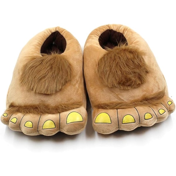 Mens Bigfoot Furry Monster Novelty Slippers,Furry Monster Adventure Slippers Comfortable Warm Hobbit Foot Slippers for Adults