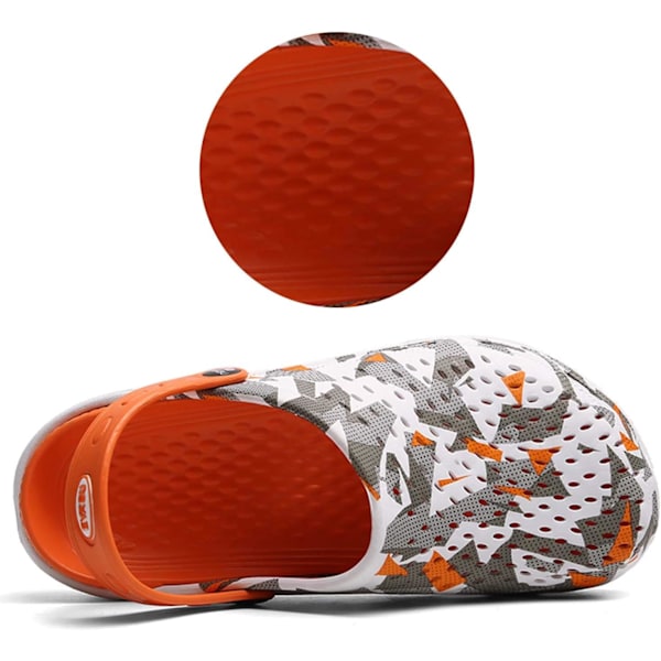 Trädgårdssandaler för män och kvinnor, lätta, halkfria, promenadskor, unisex, vuxna, träskor för pool, strand, trädgård, dusch Orange 9.25inch 10 Women/8.5 Men