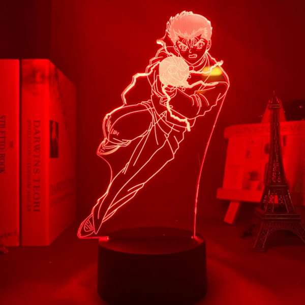 Yu Yu Hakusho Yusuke Urameshi LED nattlampe for soverom dekor gave fargerik nattlampe anime 3D lampe Yu Yu Hakusho