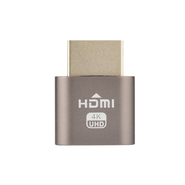 HDMI Dummy Plug Hovedløs Ghost Display Emulator Display Adapter 1920x1080 @60Hz Sølvgrå