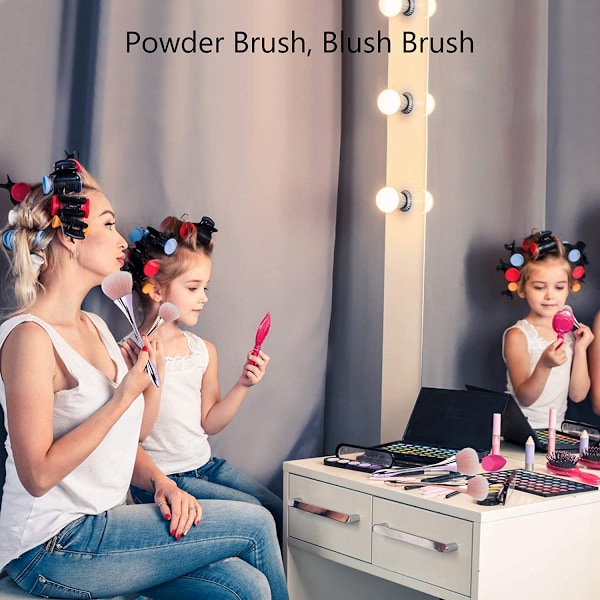 Stor pudderbørste, bronzerbørste, rouge-børste til makeup, foundationbørste, kabukibørste, professionel fluffy