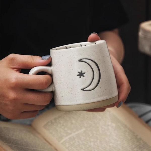 Keramiske Måne og Sol Kaffe Krus, Porcelæn Kaffe Krus, Keramiske Kopper til Latte