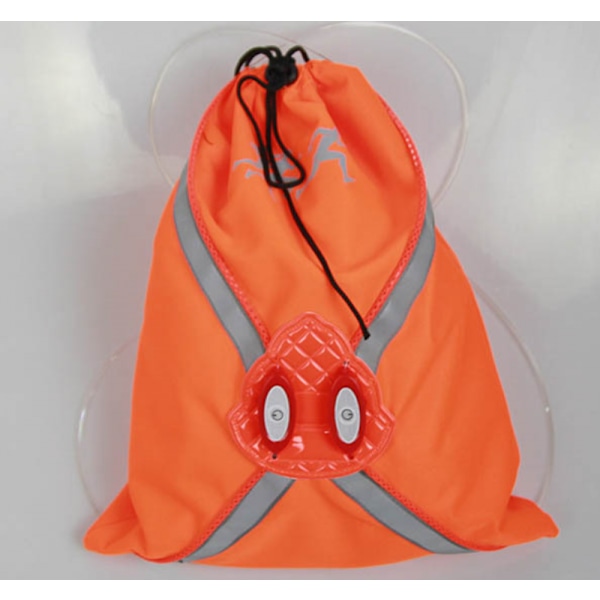 Ulkoilulajit, ratsastus, yöjuoksu, valaiseva ja heijastava LED-kiristysnauha reppu urheilukassi (oranssi punainen)
