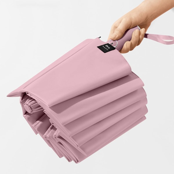 Bærbar Rejse Paraply - Vindtæt, Stærk og Kompakt Paraply til Vind og Regn Pink Regular