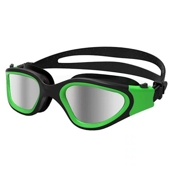 Stora simglasögon unisex simglasögon HD vattentäta anti-imma simglasögon Black Green Silver Plated