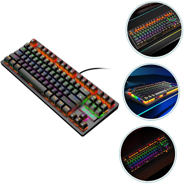 1 stk Mekanisk Tastatur Computer USB Tastatur Hjem USB Tastatur Regnbue Lys Tastatur USB Ledningsført Tastatur Computer Tilbehør Tastatur Enhed