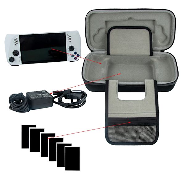 8-1PCS EVA Bärväska Vattentät Rog Ally Väska Anti-Drop Skyddande Spelkonsolskydd för Asus ROG Ally Speltillbehör